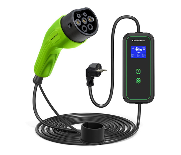 Qoltec Mobilna ładowarka do samochodów EV 2 w 1 typ2 3.5kW/230V - 1209022 - zdjęcie
